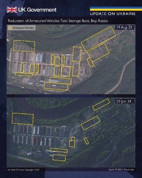 A inteligência britânica calculou quantos veículos blindados a Federação Russa perdeu desde o início da invasão em grande escala 