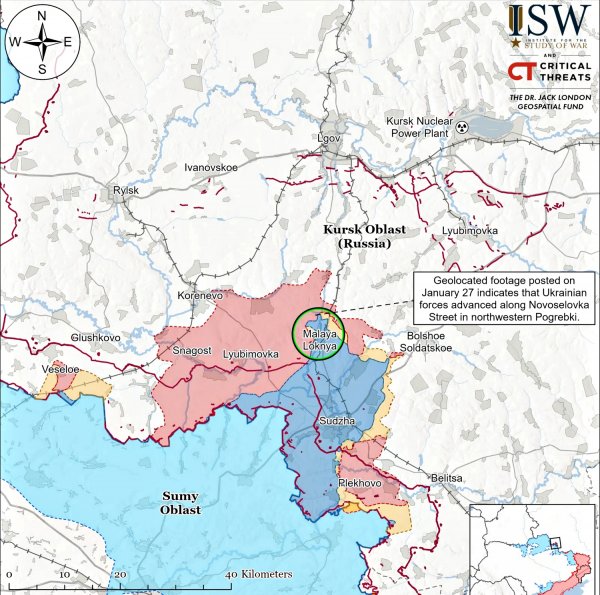 ISW confirmou o avanço das Forças Armadas da Ucrânia na região de Kursk, negando 