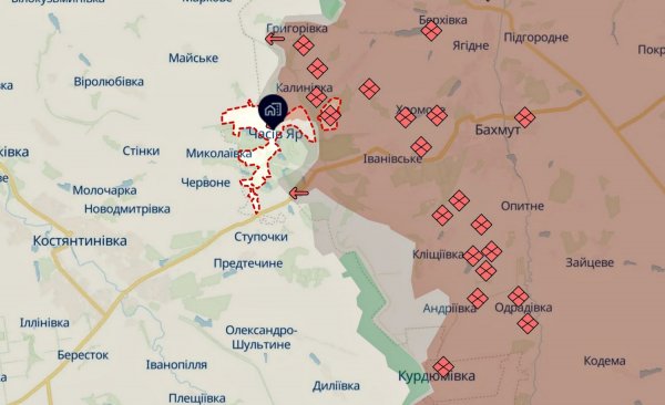 As Forças Armadas da Ucrânia responderam se a situação na área de Chasovoy Yar mudou (MAP)