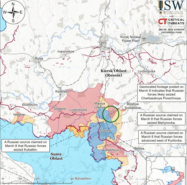 O exército de Putin está tentando expulsar as Forças Armadas Ucranianas da região de Kursk: ISW avaliou a situação (MAP)