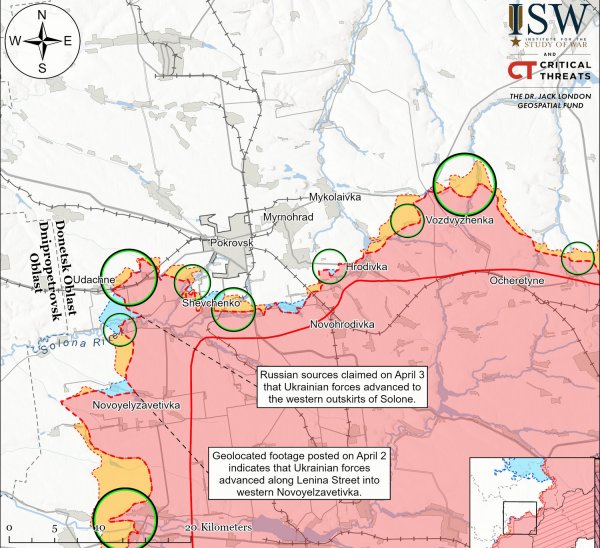 O ISW informou sobre o progresso da contra-ofensiva das Forças Armadas Ucranianas na direção de Pokrovsk (MAP)
