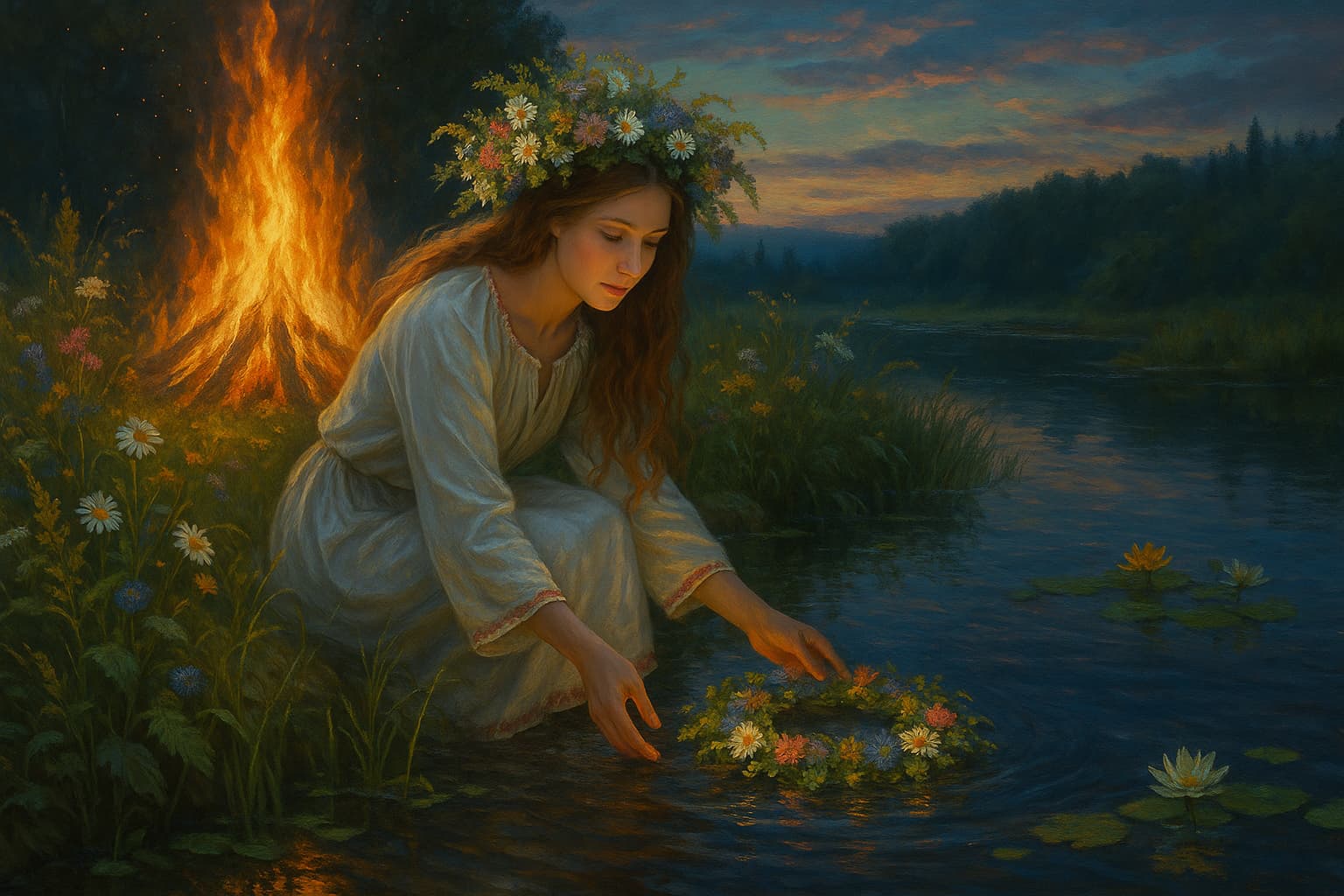 Descubra como os ucranianos celebram Ivan Kupala — uma noite mágica de fogo, água e flores, cheia de rituais e crenças ancestrais.