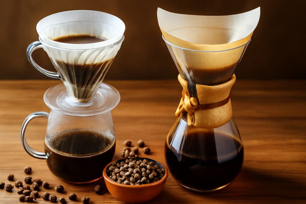 Qual café é adequado para café filtrado: dicas para pour-over e Chemex.