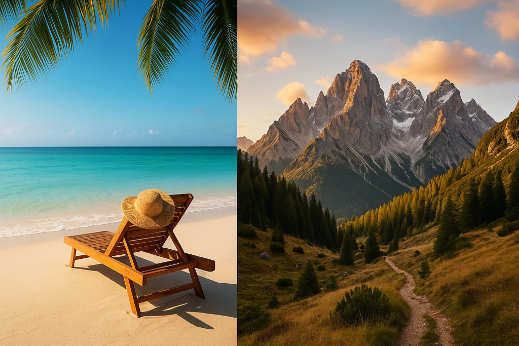 Teste: Praia ou montanha — qual é o seu tipo de férias?