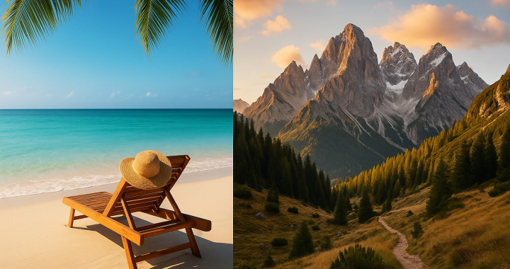 Teste: Praia ou montanha — qual é o seu tipo de férias?