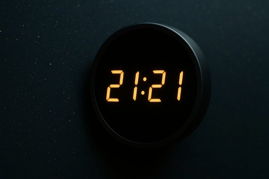 Descubra o significado de ver 21:21 no relógio. Numerologia, espiritualidade e mensagens ocultas que indicam mudanças e novos começos