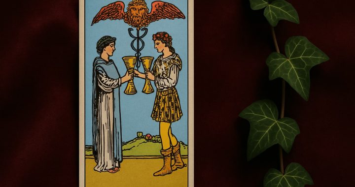 Dois de Copas na posição ereta e invertida