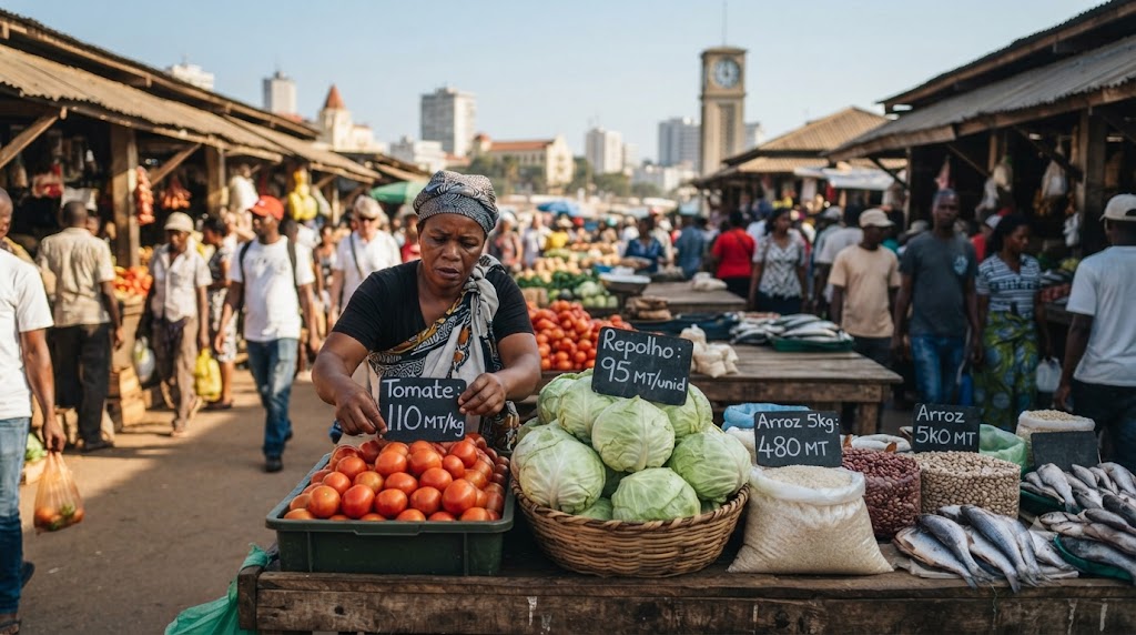 Inflação em Moçambique junho 2026 atingiu 7,51%. Veja quais alimentos e serviços ficaram mais caros, os dados de Maputo e o impacto no custo de vida, segundo números oficiais do INE.