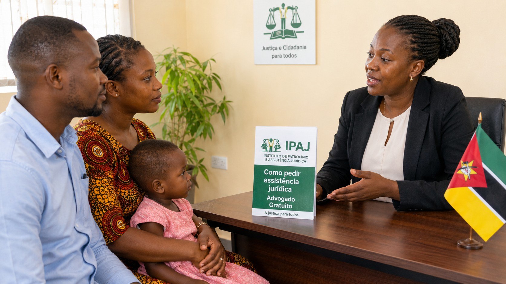 Saiba quem pode pedir advogado gratuito ao IPAJ em Moçambique, que serviços estão disponíveis, quais documentos levar e como procurar assistência jurídica na delegação mais próxima.