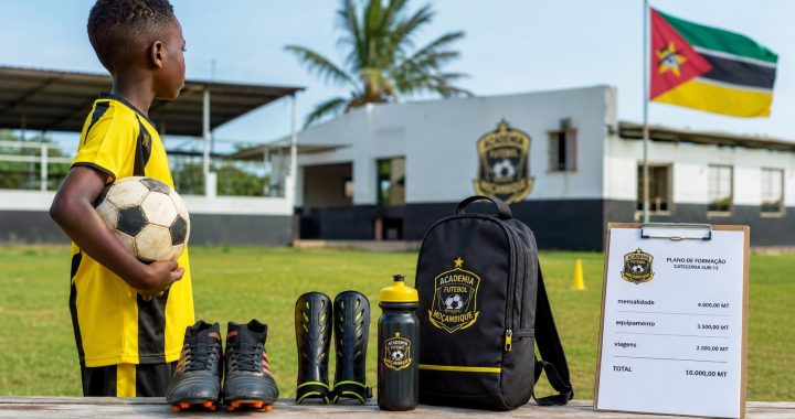 Quanto custa colocar um filho numa academia de futebol em Moçambique: mensalidade, equipamento e viagens