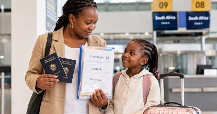 Criança moçambicana vai à África do Sul em 2026: documentos que os pais devem levar