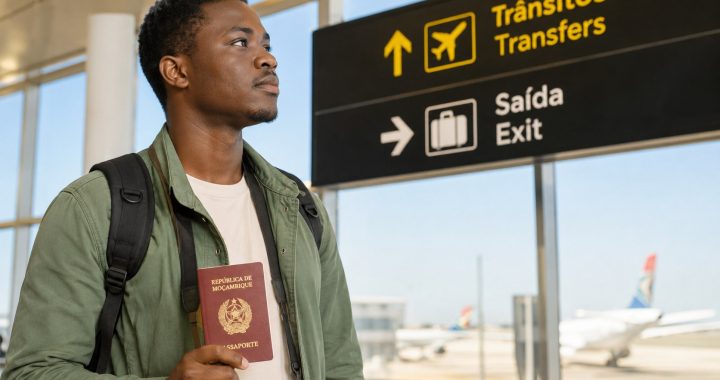 Moçambicano em trânsito por Joanesburgo: quando pode sair do aeroporto e quando deve permanecer no terminal