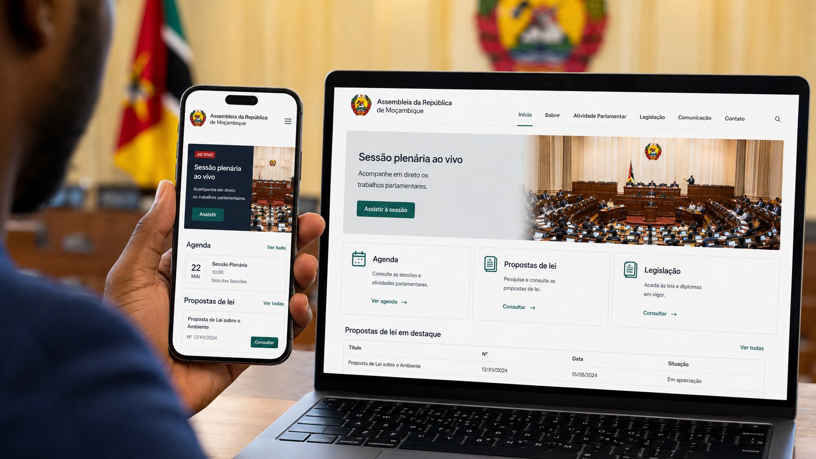 Saiba como assistir a uma sessão da Assembleia da República de Moçambique, fazer a credenciação, confirmar horários e consultar propostas de lei, pareceres e documentos oficiais no Parlamento agora.