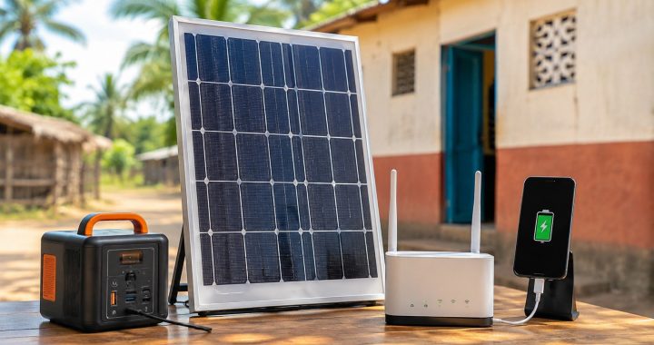 Painel solar para manter Wi-Fi e telemóvel ligados: quanto custa um sistema pequeno em Moçambique