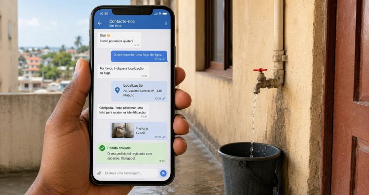 Como denunciar fuga de água em Maputo online e pedir reparação sem deslocar-se ao balcão da empresa