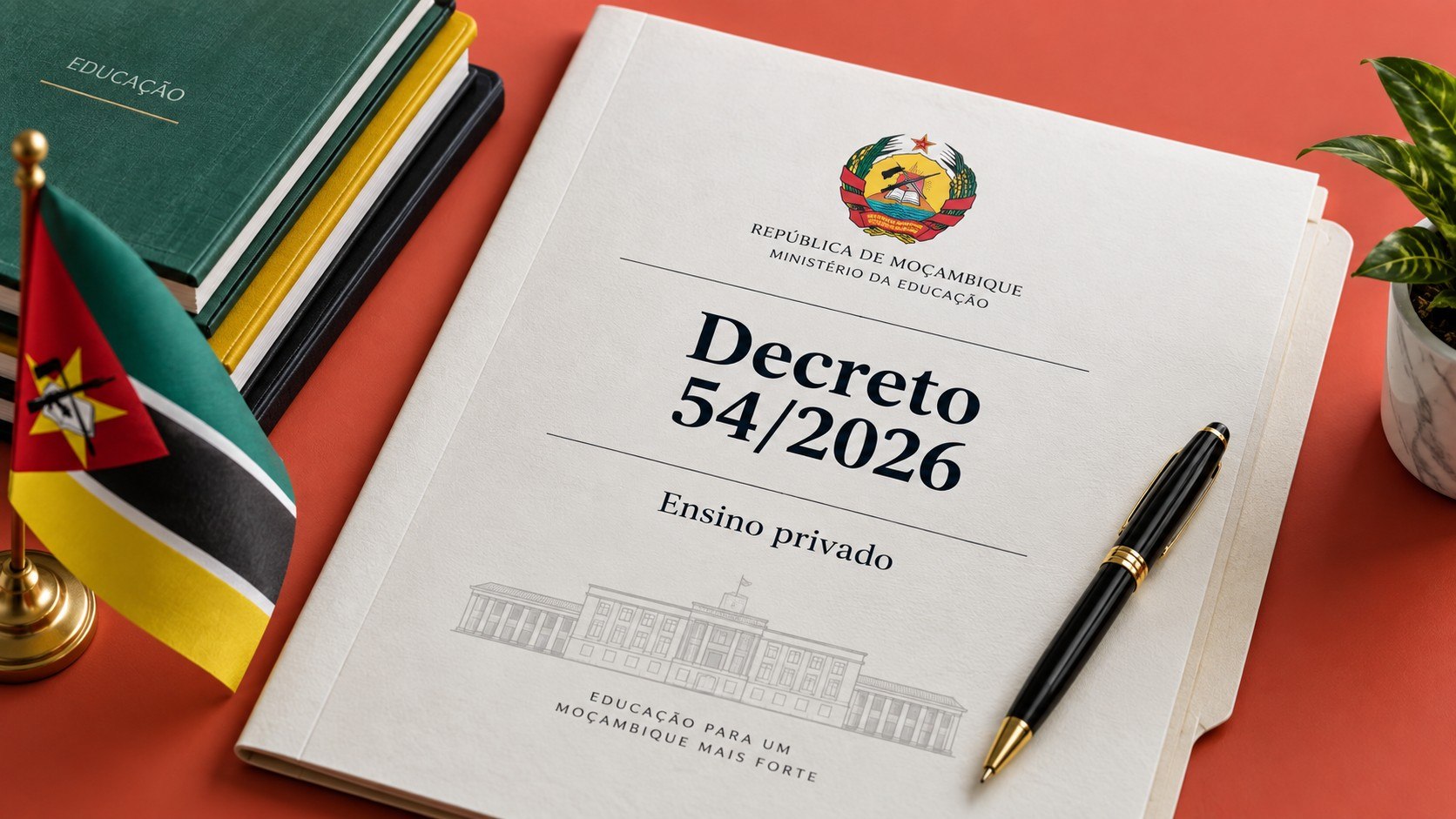 Decreto n.º 54/2026 redefine o ensino privado em Moçambique, revoga o regime de 1990 e abrange pré-escolar, ensino geral, adultos, vocacional, currículos estrangeiros e línguas.