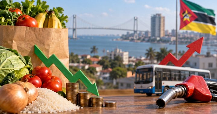 Inflação em Moçambique abranda para 6,45%: alimentos descem, mas transportes continuam a pesar